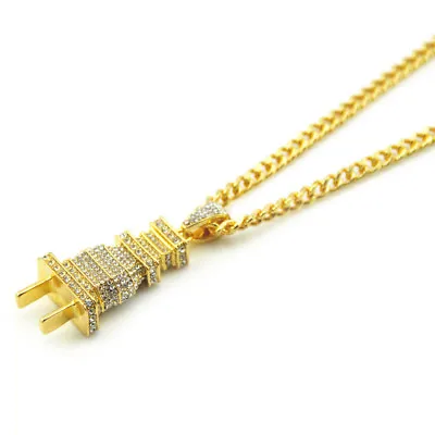 24  Men's Fashion Jewelry Hip Hop Thick Plug Pendant Necklace Chain • $9.99
