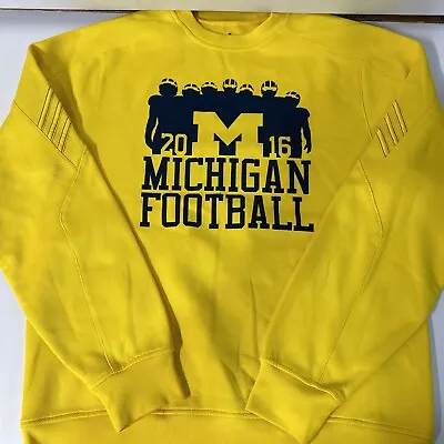 Men’s Large - Adidas Michigan Wolverines Football 2016 Sweatshirt Climawarm NCAA • $19.85