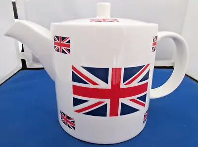 UNION JACK BRIT FINE BONE CHINA MADE ENGLAND ADDERLEY CERAMICS TEAPOT 6 CUP 40oz • £68.11