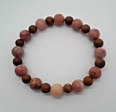 New 8mm Pink Lepidolite & 6mm Tiger Jasper Bracelet  Buy Any 2 Get 3rd Free • $4.81