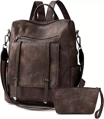 Leather Backpack Purse For Women Large Fashion Convertible Anti-theft Travel • $62.99