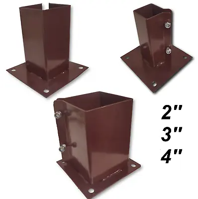 £9.99 • Buy Bolt Down Post Shoe Support Fence Foot Base Support Square Bracket Powder Coated