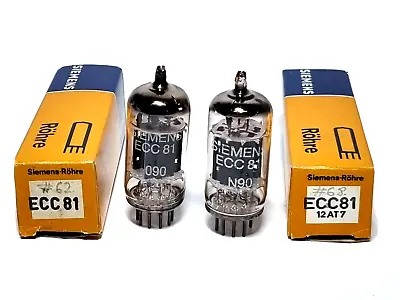 Siemens 12at7/ecc81 Matched Pair Tested With Roetest V10   New/nib  Long Plate! • $99