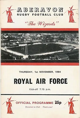 Aberavon v Royal Air Force 1 Nov 1984 RUGBY PROGRAMME • £4.99