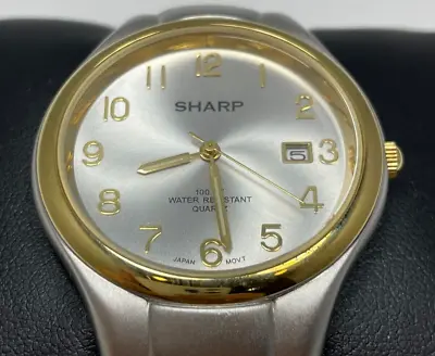 Sharp Mens Watch SHP1012 Watch Two Tone Case Band Date Analog Quartz • $18