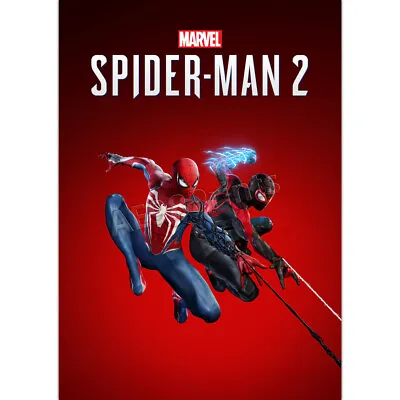 Spider Man 2 PS5 Marvel Video Game Poster Art Print Home Decor HQ A1 A2 A3 A4 A5 • £2.99