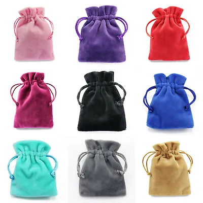 Velvet Jewellery Gift Bags Drawstring Pouches Thick Soft Wholesale 10x14cm • £3.66