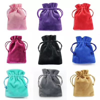 Velvet Jewellery Gift Bags Drawstring Pouches Thick Soft Wholesale 12x17cm • £3.14