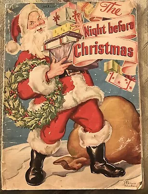 Vintage  The Night Before Christmas  Picture Book Eleauora Warden 1940 B54 • $45