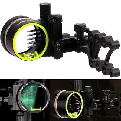 5 Pin Compound Bow Sight 4x 6x 8x Lens .019  Micro Adjust Archery Hunting Target • $65.89