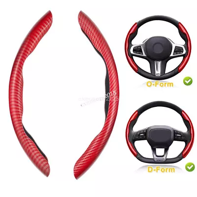 For Mazda MX-5 Miata Car Steering Wheel Grip Cover Carbon Fiber Red Non-Slip 15  • $11.89