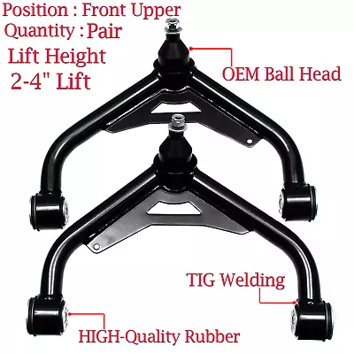 Front Upper Control Arms 2-4'' Lift For 2001-2010 02 GMC Sierra 2500 HD 3500 HD • $99