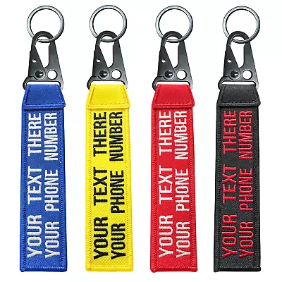 Customized Double Sided Keychains Keyrings Embroidered Bike Car Key Tag Outboard • $8.99