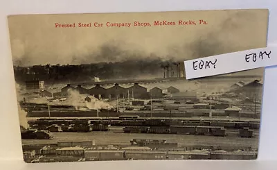 Early Mckees Rocks Pa Pressed Steel Car Co Shops Mill Factory Railroad +postcard • $7.90