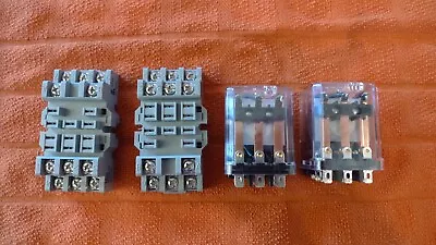 Relays: Midtex #157 – 23T2L8 10A @120 VAC New With Sockets • $2.99