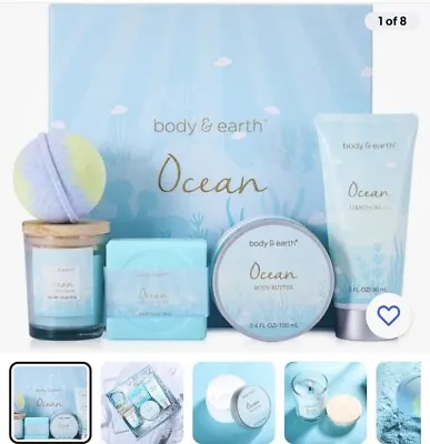 BODY & EARTH Pamper Gifts For Women 5 Pcs Ocean Bath Spa Gift Set Includes Scen • £10.99