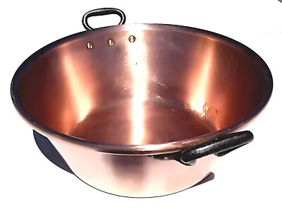 Vintage 15.9inch French Copper Jam Pan Fabrication Francaise Rolled Rim 8.4lbs • $275