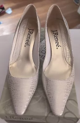 J.Renee Ivory With Almost A Gold Reptile Print Style Pumps. Women's Size 8M • $7