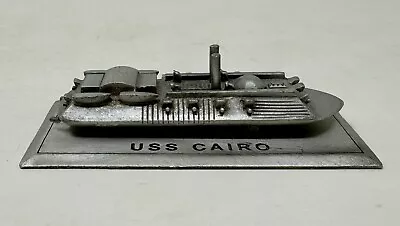 Pewter Souvenir U.S.S. Cairo Ship W/Metal Stand-Ironclad From Civil War SPARTA • $15.95