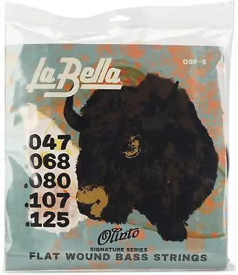 La Bella OSF5 Olinto Signature Flatwound Bass Guitar Strings - .047-.125 • $56.95