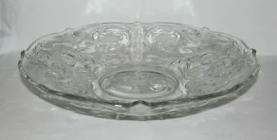 McKee Glass Co. ROCK CRYSTAL Clear Large Low Flat Fruit Bowl • $18.38