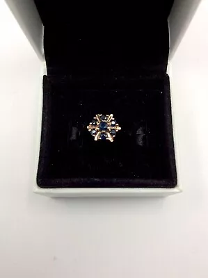 9ct Gold Sapphire Ring Size M 1/2 • £85