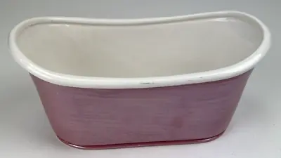 Bath And Body Works Pink White Ceramic Planter Bath Tub Basin Decor 10  • $19.99