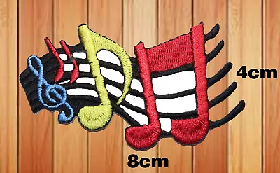 £2.89 • Buy Musical Note Embroidered Music Sheet Patches Iron Or Sew On Badge Applique Logo