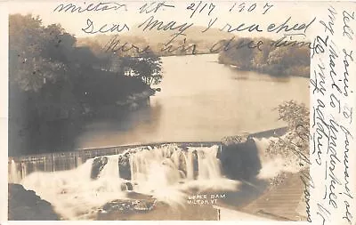 J8/ Milton Vermont RPPC Postcard C1910 Upper Dam River  93 • $16.10