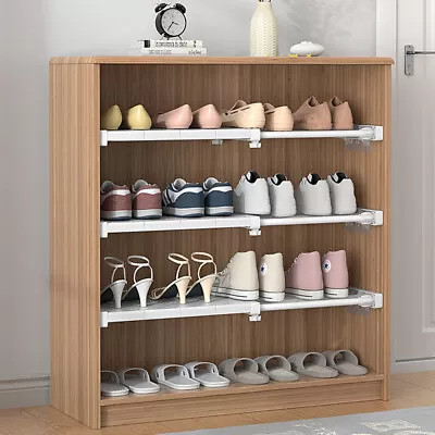 Extendable Closet Cupboard Storage Shelf Organizer Divider Shoe Cabinet Rack • £6.95