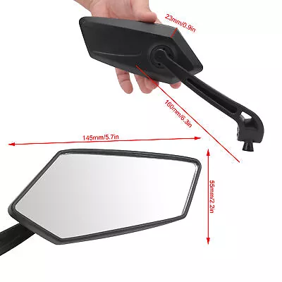 Pair Motorcycle Rear View Mirror Black HD Rotatable For Thread 8mm 10mm Scooter • $15.41