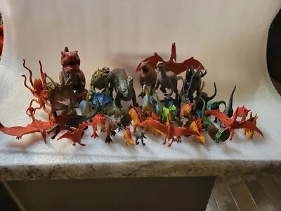 Mixed Lot Of 37 Dinosaurs Toys Small - Large Various Species Rubber Plastic • $16.99