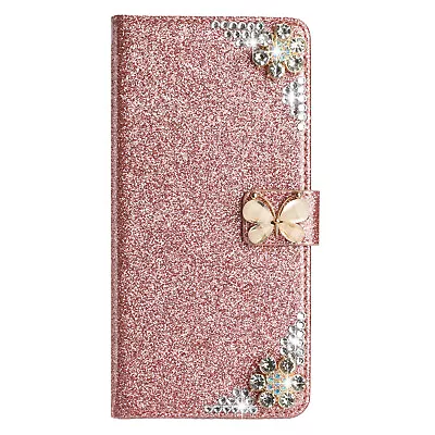 Case For Samsung S24 Ultra S23 Plus S22 Bling Leather Glitter Card Pocket Cover • $16.93