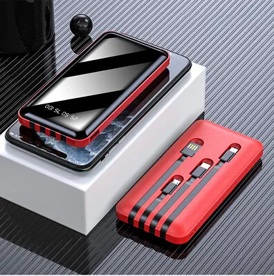 Portable Power Bank Mini Mirror Mobile Power Supply 20000mA W/Line For Travel  • £16.52