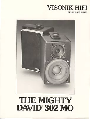 1979 Visonik Mighty David 302 MO Speakers Dealer Brochure Vintage HiFi Audio  • $12.50