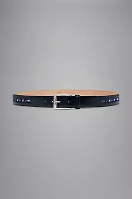 Paul & Shark - Leather Belt With Nautical Flags Ribbon - Size 42 • $74