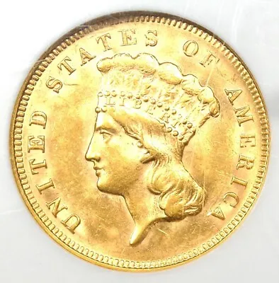1878 Three Dollar Indian Gold Coin $3 - Certified NGC MS61 (BU UNC) - Rare Coin • $3196.75