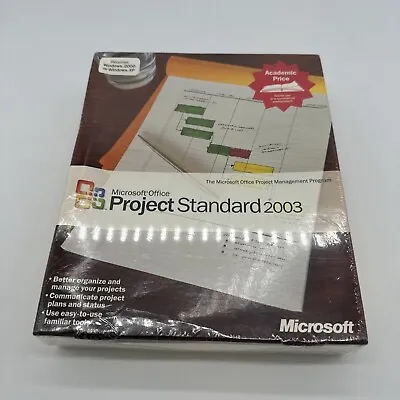 NEW Microsoft Office Project Standard 2003 ACADEMIC Full Version SEALED BOX • $30