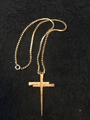 Antique Catholic 3 Nail Cross 16” Necklace • $15.99