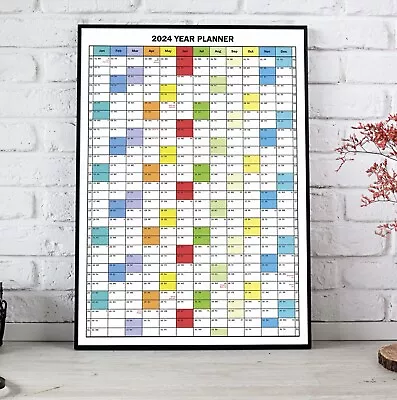 £3.99 • Buy 2024 Wall Calendar Wall Planner Calendar Home Office Work - A5 A4 A3 A2 A1 Sizes