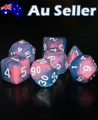 $10.98 • Buy Dice 7 Pce Set D & D Polyhedral Pink & Blue Pearl Pathfinder Dungeons & Dragons
