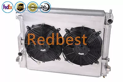 3 Row Aluminum Radiator Shroud 2*12”Fans For  2005 - 2014 Ford Mustang CC2789 • $172