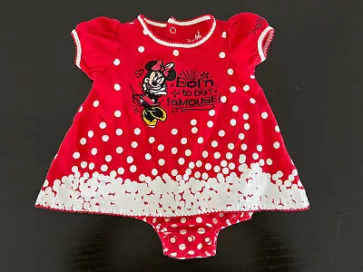 Disney Minnie Mouse Child Dress 12 Mos  Ruffled Pant Attached  Polka Dot Mickey • $6.99