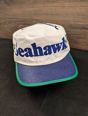 Ultra RARE Vintage SEATTLE SEAHAWKS Painters Hat WHITE NFL Football Retro Logo  • $45