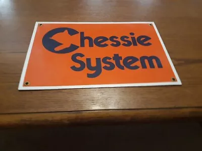Chessie System Porcelain Metal Railroad Sign 8x12 • $14