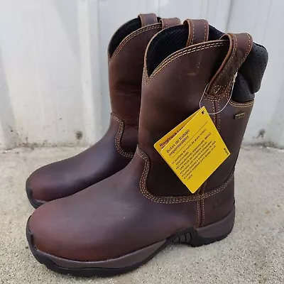 Cabelas Size 12 D Roughneck Ledger Wellington Work Pull On Boots Brown Leather • $66.49