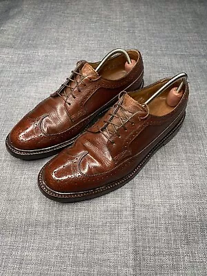 $76.50 • Buy Vtg Florsheim Imperial Brown Pebble Leather V Cleat 5 Nail Wingtips Shoes 8.5 D