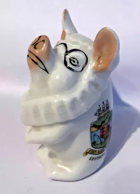 Rare? Antique Unusual Orwellian Crested China Barrister/judge Pig Southend  Sea • £45