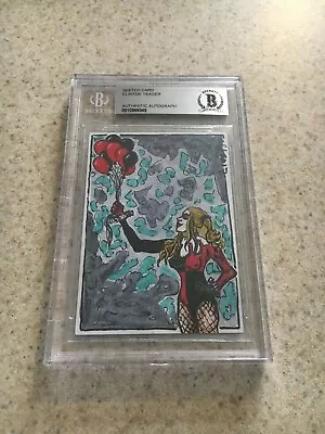 Harley Quinn DC Comics Original Art Sketch Card Beckett BAS True 1/1 • $509.53