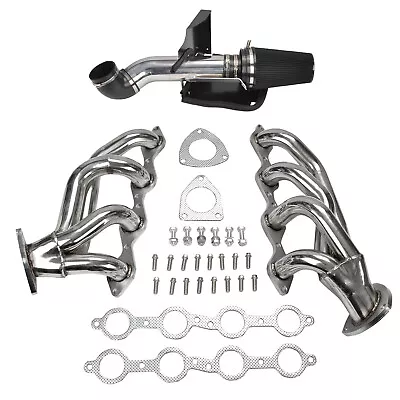 4''Cold Air Intake+Exhaust Header For Chevy GMC Avalanche Silverado Sierra Tahoe • $174.88